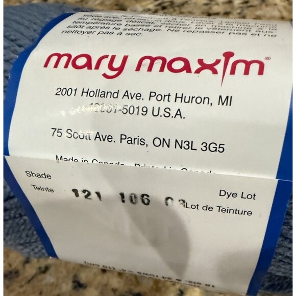 Mary Maxim Starlette Blue/Black Lot Of 5 Skeins~180/190 Yards Each - Picture 6 of 7